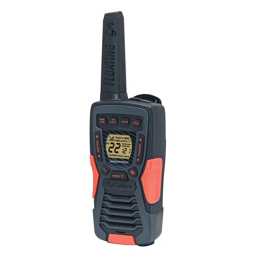 Cobra ACXT1035R FLT CAMO Waterproof Walkie Talkies for Adults - Rechargeable, Floats, 22 Channels, Long Range 37-Mile Two-Way Radio Set (2-Pack)